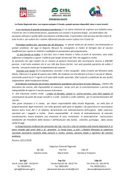 SPI CGIL - FNP CISL - UILP UIL - Emergenza vaccini